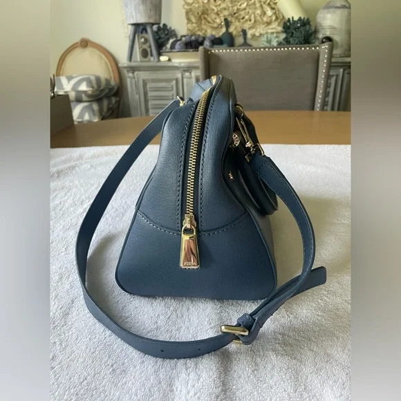Furla blue leather crossbody satchel bag - Picture 13 of 16